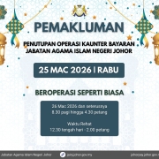Penutupan Operasi Kaunter pada 25 Mac 2026